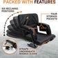 Heated Stadium Seats for Bleachers with Back Support – USB Battery Included - Upgraded 3 Levels of Heat - Foldable Chair - Cushioned, 4 Pockets for Snacks, Cup Holder - for Camping, Games & Sports