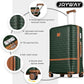 Joyway Luggage Set 3 Piece Suitcase Sets with Spinner Wheel,Hardside Expandable Travel Laggage with TSA Lock (13/20/24/28 Green brown