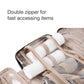 BAGSMART Toiletry Bag Travel Bag with Hanging Hook, Water-resistant Makeup Cosmetic Bag Travel Organizer for Accessories, Shampoo, Full-size Container, Toiletries (Khaki Checkerboard, Large)