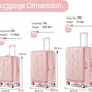 3 Piece Luggage Set 100% PC Hardshell, Front Opening Expandable Suitcase (20/24/28) with Laptop Compartment & Free Custom PVC Covers, Trunk Style Lightweight Spinner Wheels TSA Lock (Pink)