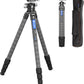 71" Travel Tripod Carbon Fiber for Camera, Compact Lightweight Tripod with 360°Panorama Ball Head,QR Plate, Removable Center Column, Load up to 15kg/33lbs
