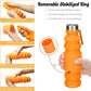 Nefeeko Collapsible Water Bottle, Reuseable BPA Free Silicone Foldable Water Bottles for Travel Gym Camping Hiking, Portable Leak Proof Sports Water Bottle with Carabiner