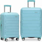 Traveler's Choice Pagosa Hardshell Expandable Luggage with Spinner Wheels, Baby Blue, 2-Piece Set (22/26)