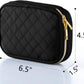 Teamoy Small Jewelry Travel Case, Portable Jewelry Organizer Bag for Earrings, Necklace, Rings and More (Small, Quilted- Black)