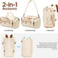 Luggage Sets 5 Piece, Carry On Luggage 20In With Spinner Wheels, Hardside Suitcase Set with TSA Lock,Durable Checked Large Suitcase With Travel Backpack for Men- 20in/24in/28in (Beige, 5 piece set)