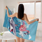 WZOMT Microfiber Flamingo Beach Towel Oversized, Funny Flamingo Riding A Shark Surfing Bath Towels for Kids Adults, Quick Dry Hot Pink Blue Ocean Flamingo Shark Swim Pool Towel 32x52 Inch
