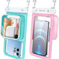 Niveaya [Floatable Floating Waterproof Phone Pouch 2 Pack-Up to 8.5", Large Space Adjustable Neck Lanyard Waterproof Phone Case, Phone Dry Bags for Vacation Beach Pool Kayak Cruise Travel Essentials
