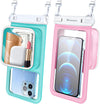 Niveaya [Floatable Floating Waterproof Phone Pouch 2 Pack-Up to 8.5", Large Space Adjustable Neck Lanyard Waterproof Phone Case, Phone Dry Bags for Vacation Beach Pool Kayak Cruise Travel Essentials