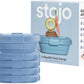 STOJO Collapsible Sandwich Box – 24oz, Reusable Food Storage Container, Silicone Bowl for Hot/Cold Food – Meal Prep, Lunch, Camping, Hiking – Dishwasher Safe (Set of 5, Steel)