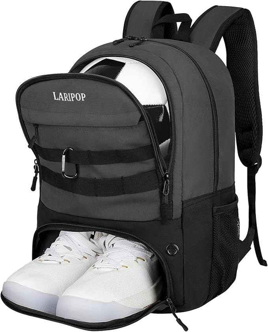 LARIPOP Soccer Backpack Soccer Bag with Ball Holder & Shoe Compartment Youth Sports Equipment Training Bag