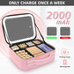 Lighted Makeup Case with Mirror, Adjustable Dividers - Portable Cosmetic Organizer Bag for Travel