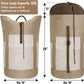 Laundry Bag Backpack, 125L Extra Large Travel with Shoulder Straps, Adjustable & Extendable Design, Laundry Hamper Bag with 3 Pockets for Laundromat, College, Travel, Camping (Brown)