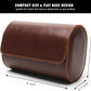 Longjet Watch Roll Travel Case for Men Portable Watches Organizer Box with Removable Velvet Pillow Holder (2 Slot Brown)