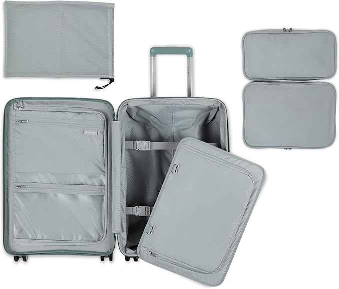 Samsonite Elevation Plus - Carry-On Hardside Luggage - Scratch Resistant Polypropylene Shell, RightHeight™ Adjustable Handle, Integrated AirTag Holder, TSA Lock, WetPak™ Compartment - Cypress Green