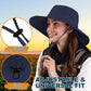 ZOORON Sun Hat for Men Women Fishing Hat with Neck Flap Wide Brim Bucket Hat UV Protection for Beach Camping Hiking