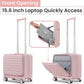 3 Piece Luggage Set 16 Inch Carry On with Front Opening, Expandable PC Hardshell Suitcase with 14" Cosmetic Case & Handbag, Lightweight Underseat Rolling Luggage with TSA Lock & PVC Cover
