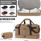ZOMFELT Travel Duffle Bag for Men, Waterproof Canvas Overnight Duffel Bag with Removable Dividers & Shoe Compartment, Carry On Weekender Gym bag, Multi-Pocket & Vintage Design (Washed Brown) - Roamly