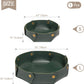 Leather Valet Trays,Premium Catchall Trays,Jewelry Trays, Folding Travel Organizer,Decorative Desk Organizer for RPG Game Players, Office/Home Organization Baskets(2PCS) (Green)
