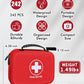 242Pcs Compact First Aid Kit, Waterproof Hard Shell Eva Medical Kits, All-Purpose Portable Trauma First Aid Kit for Boat, Home, Car, Travel, Camping, Hiking and Outdoor Emergencies(Red)