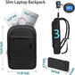 Business Backpack for Men Lightweight Commute Laptop Backpack Anti-Theft Water Resistant Backpack for 15.6 Inch Computer for Daily Office Work with Small Bag (Black)
