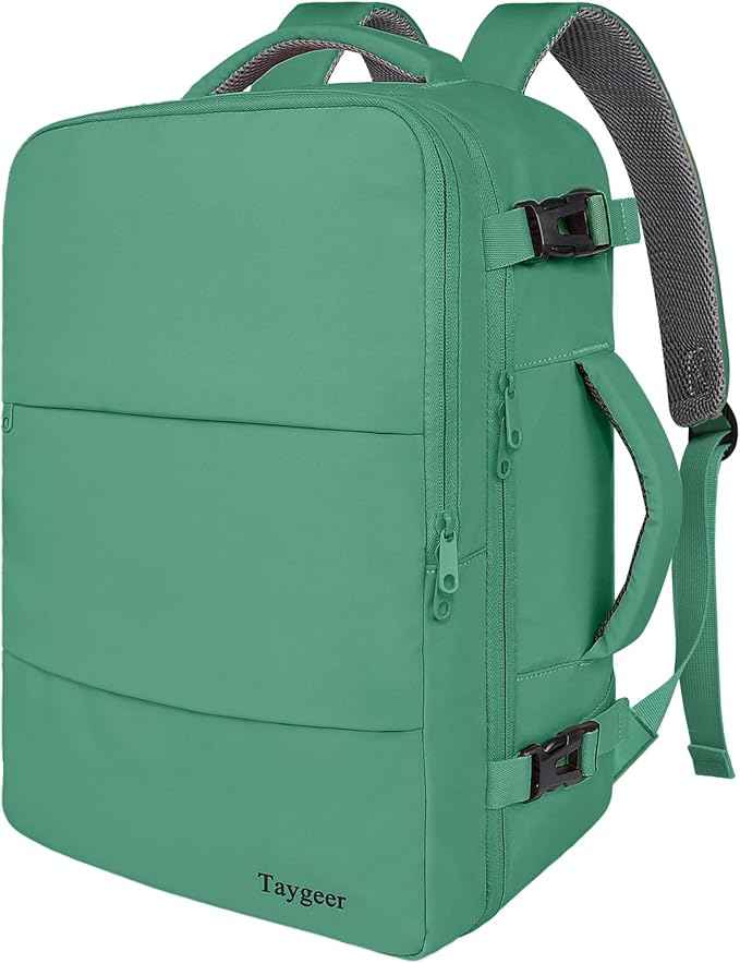 Taygeer Travel Backpack for Women, 40L Airline Approved Carry On with 17.3 inch Laptop Compartment, TSA Friendly Bag for Business Hiking Travel, Backpack Carry On Luggage for friend Gym Sport, Green