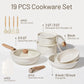 CAROTE 19pcs Pots and Pans Non Stick, Cookware Sets Detachable Handle, Induction Kitchen Pots and Pans,NonStick Cooking Set, Oven/Dishwasher/Fridge Safe, Space Saving