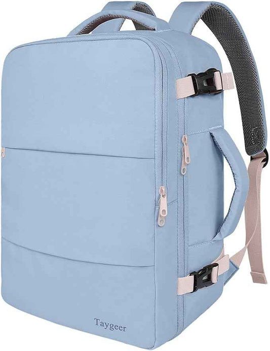 Taygeer Laptop Backpack for Women, TSA Approved Carry On with 17.3 inch Laptop Compartment, Cute Daypack for College Travel Essentials, Business Work Backpack for Travel Essentials, Powder Purple