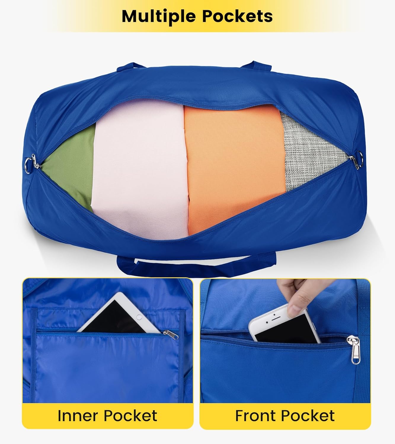 Vorspack Duffel Bag 20-24-28 Inches Foldable Gym Bag for Men Women Duffle Bag Lightweight with Inner Pocket for Travel Sports - Roamly