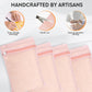 4 Piece Pink Small, Durable Organic Cotton Mesh Laundry Bag with Strong Zipper and Breathable Mesh, Delicate Laundry Bag for Underwear, Clothes, Pants and Socks