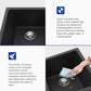Dcolora 33 inch Quartz Matte Black Granite Composite Double Bowl Undermount Kitchen Sink Basin Deep 50/50 Split, DC-GU7761