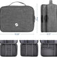 ORIENT FAMULAY Travel Organizer, Waterproof Cable Bag for Electronic Accessories Double Layer Large Shockproof Storage Bag for Cord, Hard Disk, Power Bank, Tablet -Gray