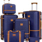 Joyway Luggage Set 3 Piece Suitcase Sets with Spinner Wheel,Hardside Expandable Travel Laggage with TSA Lock (13/20/24/28 Navy brown