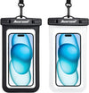 Hiearcool Universal Waterproof Phone Pouch,Underwater Dry Bag for iPhone 16 15 14 13 Pro Max XS Plus up to 8.3",IPX8 Cell Phone Case for Cruise Travel Essentials-Black&Clear-2Pack