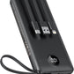 VEEKTOMX Portable Charger with Built-in Cables 10000mAh Power Bank for iPhone Slim Fast Charge USB C Battery Pack Travel Essentials Powerbank Compatible with iPhone, Samsung, Android, etc