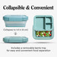 STOJO Collapsible Bento Box, Reusable, Leak-Proof, Microwave & Dishwasher Safe, Premium Lunch Container with Divider – Space-Saving, Transparent Design (Eucalyptus, 6-Cup/1.5L)