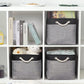 TheWarmHome Storage Basket for Organizing - 16x12x12 inch Cube Storage bin 3 Pack Fabric Storage Cubes, Collapsible Storage Box for Organizer Cloth Gift Toy Closet (Black & Grey)