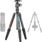 Carbon Fiber Lightweight Travel Tripod with 360° Ball Head, Reverse Folding, Removable Center Column, Folded Height 36cm, Maximum Load 8KG