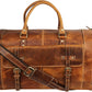KomalC Leather Duffel Bags for Men and Women Full Grain Leather Travel Overnight Weekend Leather Bags Sports Gym Duffel for Men (Tan, 24 Inch)