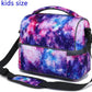 FlowFly Double Decker Cooler Insulated Lunch Bag Large Tote for Boys, Girls, Men, Women, With Adjustable Strap,Galaxy