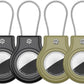 Waterproof Airtag Holder,4 Pack Airtag Case with Secure Lock,Airtags Keychain for Apple Air tags,Anti-Lost Protective Case Air tag Accessories for GPS Tracker Luggage,Key,Pet-Black/Black/Green/Green