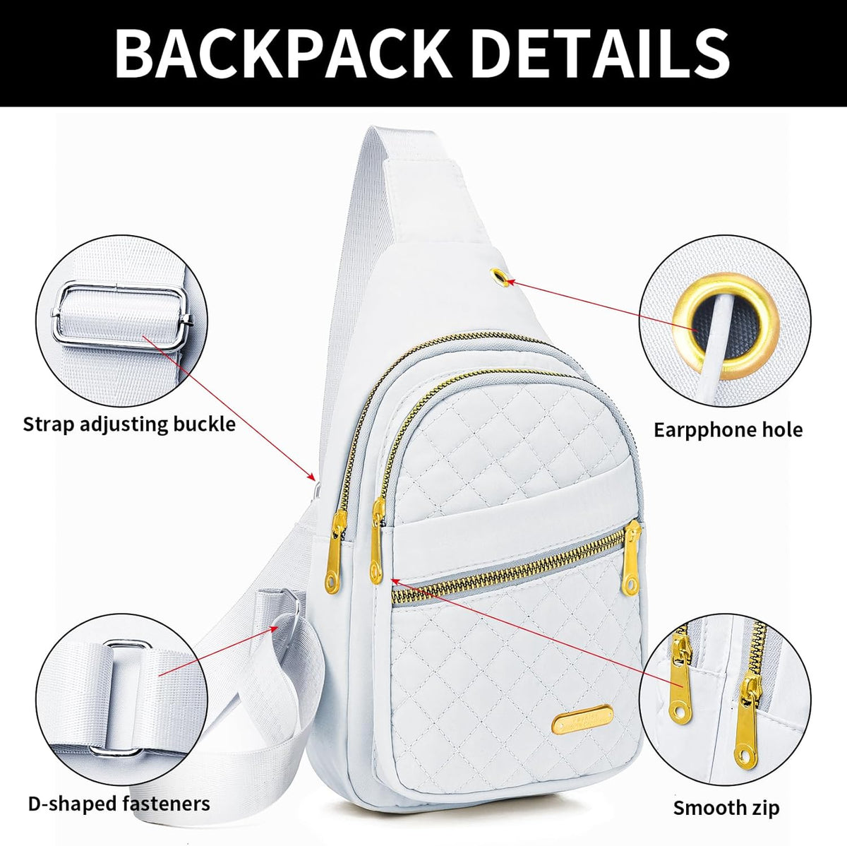 Small Sling Bag For Women Men Casual Crossbody Sling Backpack