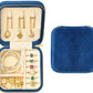TAIMY Plush Velvet Travel Jewelry Box, Small Travel Jewelry Case, Portable Mini Jewelry Travel Organizer Boxes for Rings Earrings Necklaces Bracelets(Navy Blue,No Mirror)