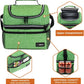 OPUX Lunch Box For Men Women, Insulated Large Lunch Bag Adult Work, Double Decker Lunchbox Meal Prep, Dual Compartment Leakproof Lunch Cooler, Soft Lunch Pail Tote Boys Girls Kids School, Green 12L