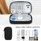 FYY Travel Organizer Pouch Electronic Accessories Carry Case Portable Waterproof Double Layers All-in-One Storage Bag for Cable, Cord, Charger, Phone, Pattern Black