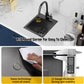 Small Black Kitchen Sink,13x15 Inch Stainless Steel Drop In Topmount Kitchen And Bar Sink Ideal Choice For Small Space, Prep Area, RV With Bottom Grid,Soap Mat And Drain Assembly