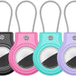 Waterproof Airtag Holder,4 Pack Air tag Case with Secure Lock,Airtags Keychain for Apple Airtag,Anti-Lost Protective Case Air tag Accessories for GPS Tracker Luggage,Key,Pet-Black/Pink/Green/Purple
