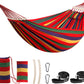 Chihee Cotton Hammock Large Soft Breathable Camping Hammock Holds Up to 660lbs Portable Tree Hammock with Detachable Spreader Bar Pillow 2 Strong Webbings 2 Carabiners Patio Garden Indoor Outdoor