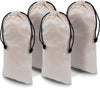 ZENPAC Cloth Shoe Bags for Travel, Beige Duster Flannel Pouch with Drawstring Closure, Washable Breathable Cotton Fabric for Luggage, 8x17, 4 Pack