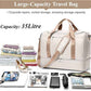 Travel Duffel Bag for Women, Carry-on Overnight Weekender Bags with Wet Pocket, For Spirit Airlines 18x14x8 Personal Item Bag,Small,Beige & Brown
