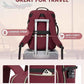 LOVEVOOK Travel Backpack for Women & Men 40L,Airline Approved Carry On Backpack Travel Essentials,TSA Carry on Luggage,Waterproof Personal Item Travel Bag,Suitcase with 3 Packing Cubes,Wine red-Black